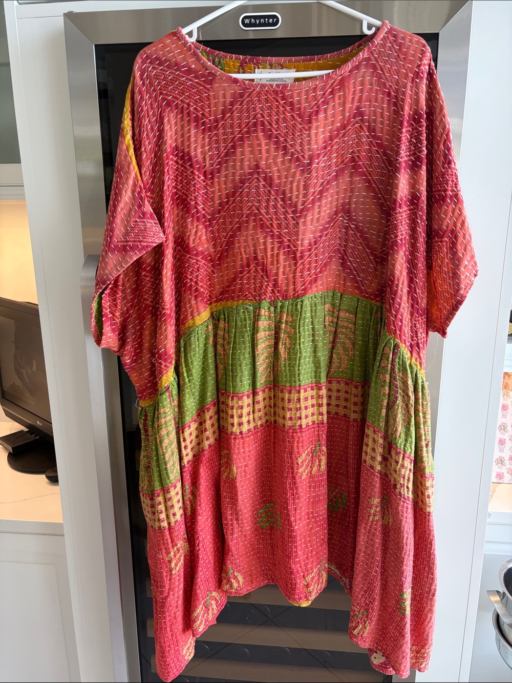 Women’s Pink & Green Patterned Boho Dress